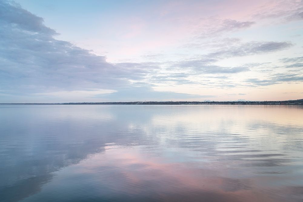 Clouds reflected in calm waters of Bellingham Bay-Washington State art print by Alan Majchrowicz for $57.95 CAD